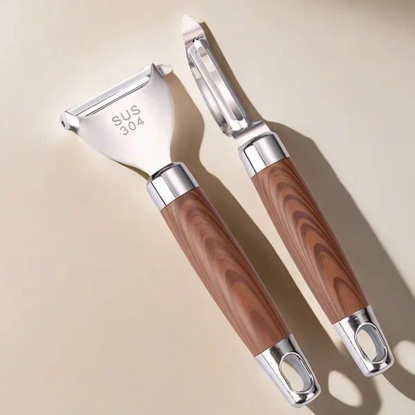 2 Pack Ergonomic Wood Handle Peelers