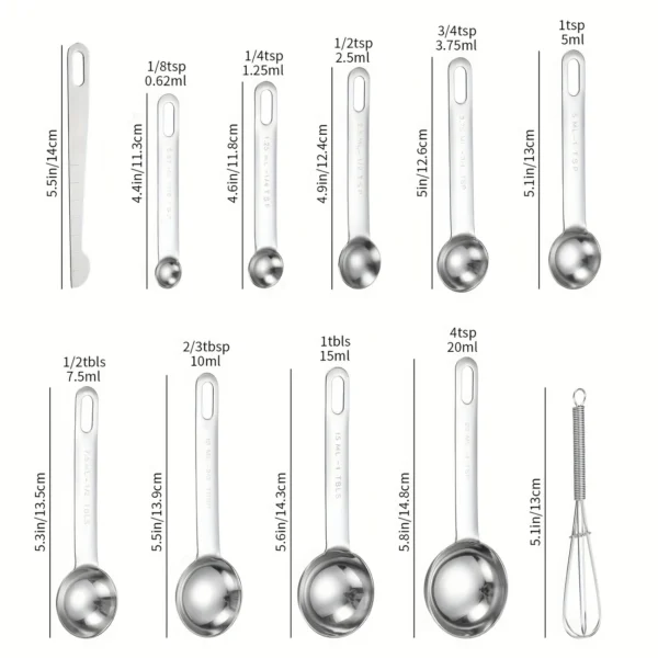 18/8 Stainless Steel Measuring Spoon Set
