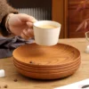 Wood Grain Color Dinner Plates Set