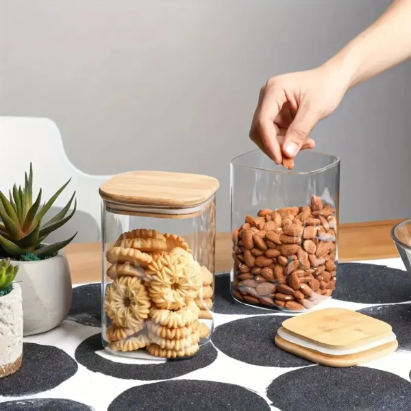 2Pcs Square Sealed Jars