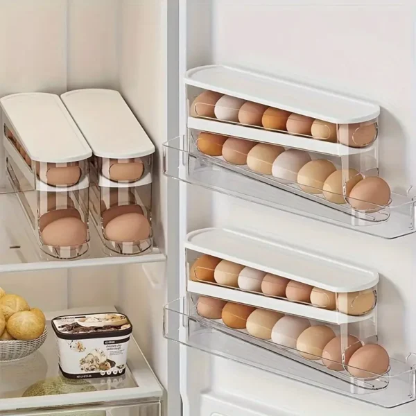 12-14 Eggs Automatic Double-Layer Sliding Egg Storage Container