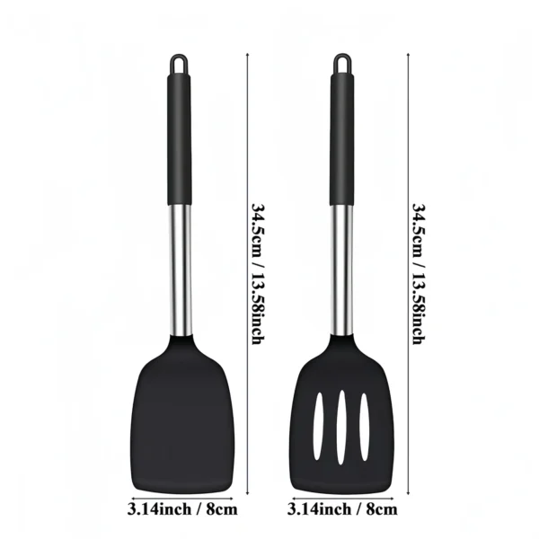 Heat-Resistant Black Silicone Spatulas