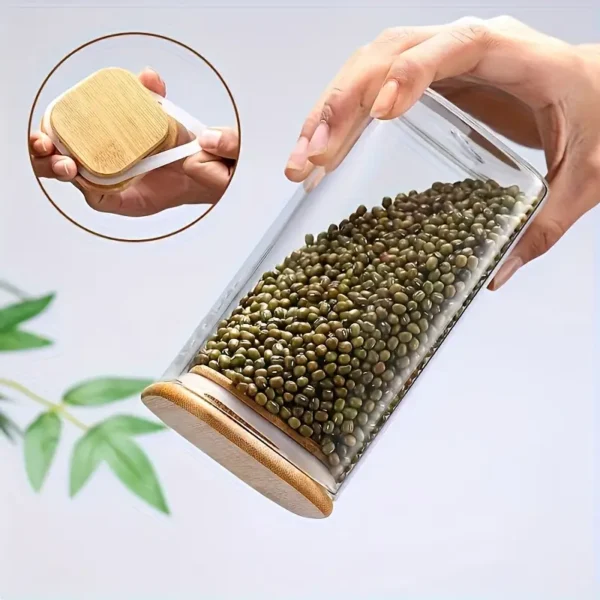 2Pcs Square Sealed Jars