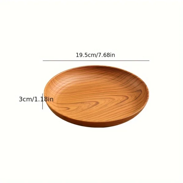 Wood Grain Color Dinner Plates Set